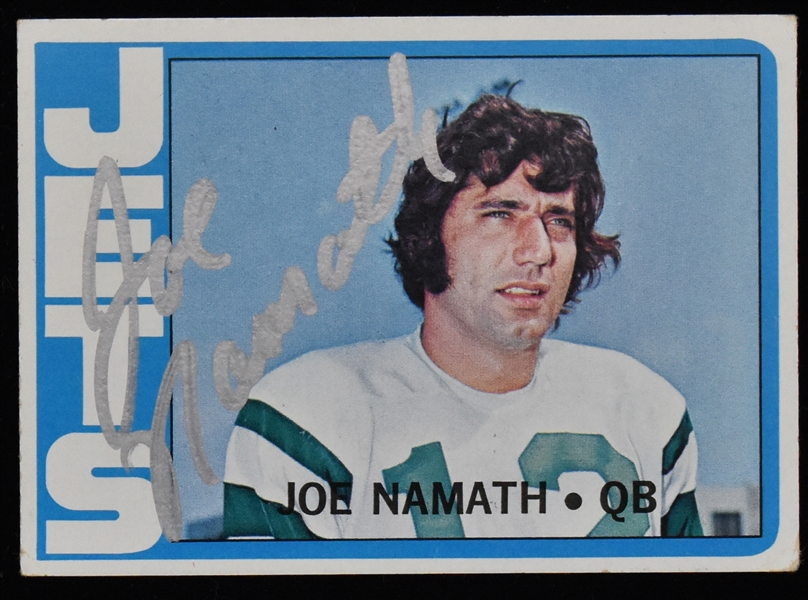 Joe Namath Signed 1972 Topps Football Card (BAS)