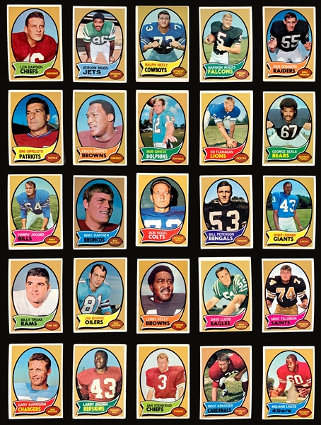 1970 Topps Football Near Set (225/263) and 1972 Topps Football Partial Set (231/351) PLUS 487 EXTRA CARDS!