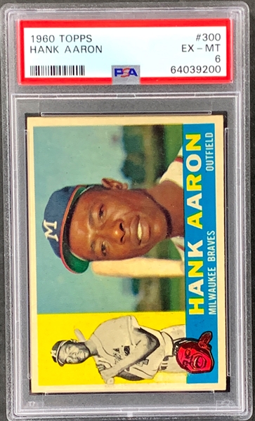 1960 Topps #300 Hank Aaron – PSA EX-MT 6
