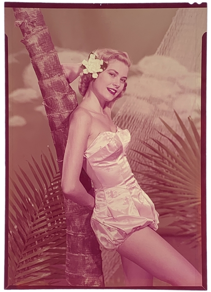 1950s Grace Kelly Original 5 x 7 Inch Color Transparency – Bathing Suit Image!