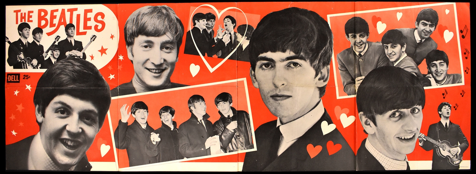 1964 Beatles “Dell” Massive Poster – 52 Inches in Length!
