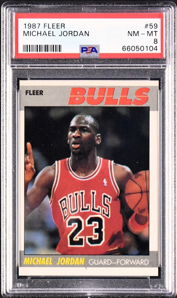 1987, 1988 and 1989 Fleer Basketball Complete Sets (3) with 1987 Fleer #59 Jordan – PSA NM-MT 8