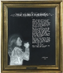 Original Framed Display of Poem ‚“The Elvis Charisma” by Janelle McComb Originally Gifted to Elvis Presley at Graceland