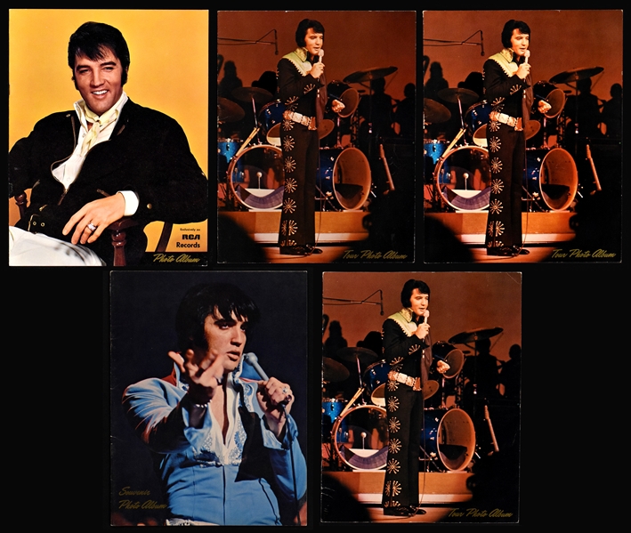 1970-71 Collection of Five Elvis Presley Concert Tour Souvenir Photo Albums