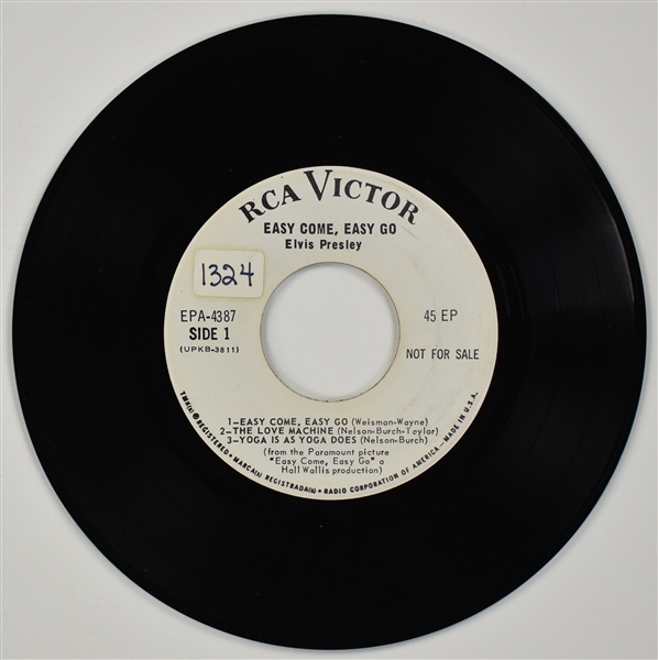 1967 Elvis Presley RCA Victor White Label “Not For Sale” 45 RPM EP for <em>Easy Come, Easy Go</em> Soundtrack
