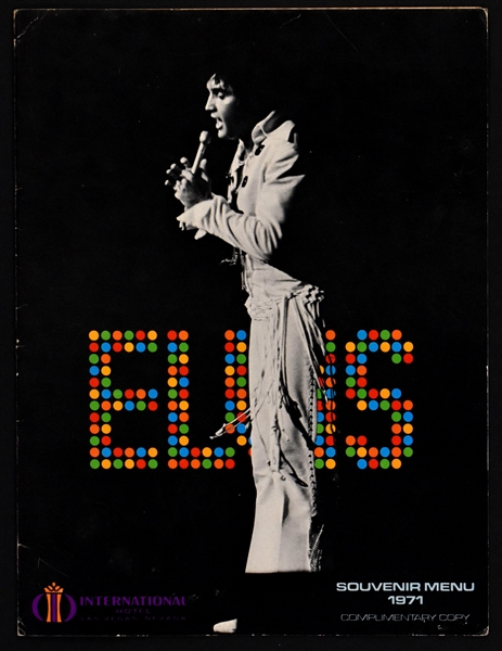 1971 Elvis Presley “Radio Stations” Variation Las Vegas International Hotel Concert Menu