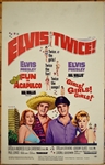 1967 <em>Fun in Acapulco</em> and <em>Girls! Girls! Girls!</em> Window Card Movie Poster – Starring Elvis Presley