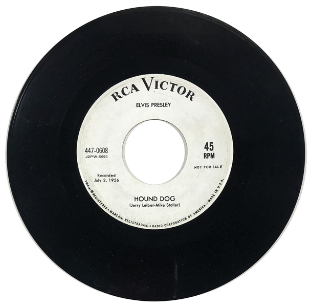 1964 Elvis Presley RCA Victor White Label “Not For Sale” 45 RPM Single “Hound Dog” / “Don’t Be Cruel”