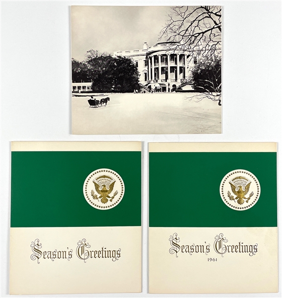 Trio of John F. Kennedy Presidential Christmas Cards - Both 1961 Versions and 1962