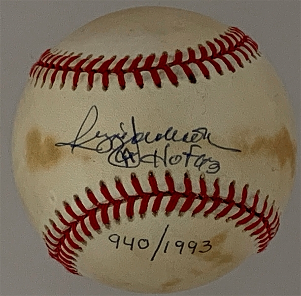 Reggie Jackson Single Signed Baseball “44 HOF 93” Upper Deck Limited Edition (940/1993)