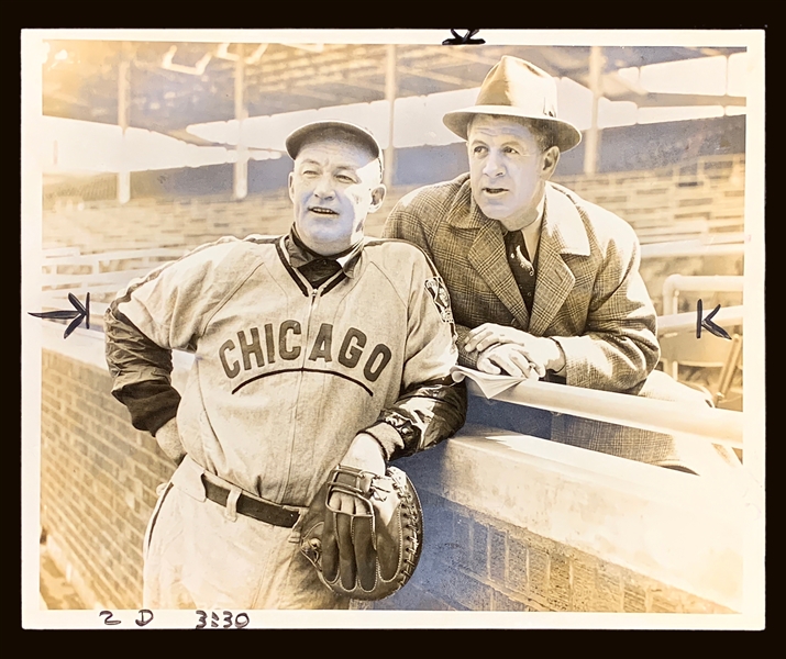 1939 Original News Service Photo of Chicago Cub Greats Gabby Hartnett and Charlie Grimm (Encapsulated PSA/DNA Type 1)