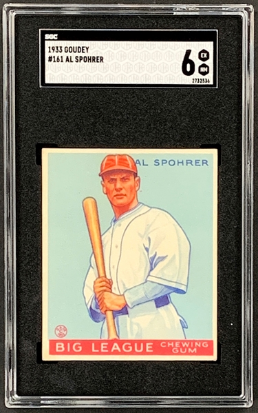 1933 Goudey #161 Al Spohrer – SGC EX-NM 6