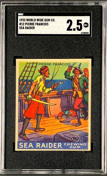 1933 World Wide Gum “Sea Raiders” #12 Pierre Francois – SGC GD+ 2.5