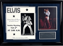 Elvis Presley September 2, 1973 3:00 Am Las Vegas Show Placard/Poster In Framed Display with Ed Bonja Signed Original Photo
