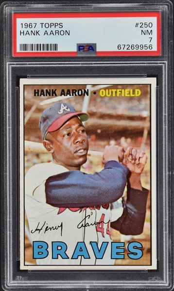 1967 Topps Baseball #250 Hank Aaron – PSA NM 7