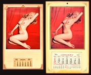 Stunning Pair of UNUSED 1950s Marilyn Monroe “Golden Dreams” Nude Calendars – 1954 and 1955