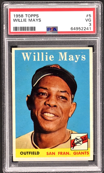 1958 Topps #5 Willie Mays – PSA VG 3
