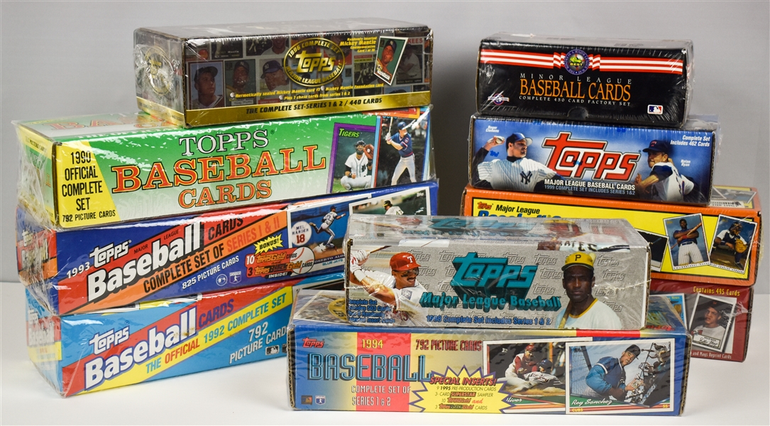 1990-1999 Topps Factory Sealed Complete Sets Plus One Classic Best Minor League Sealed Set (10 Total) 