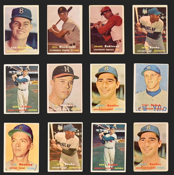 1957 Topps Collection (493) with Many Duplicates - Contains Partial Set (174/494)