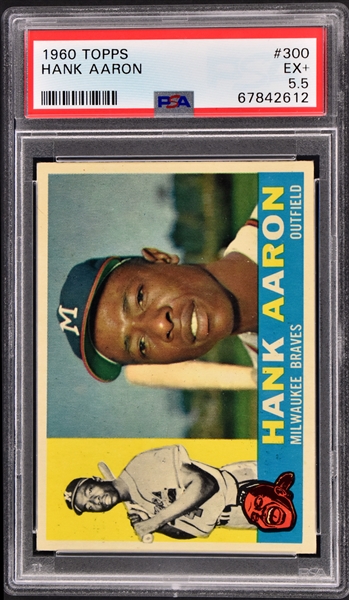 1960 Topps #300 Hank Aaron – PSA EX+ 5.5