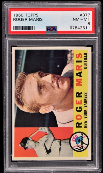 1960 Topps #377 Roger Maris – PSA NM-MT 8
