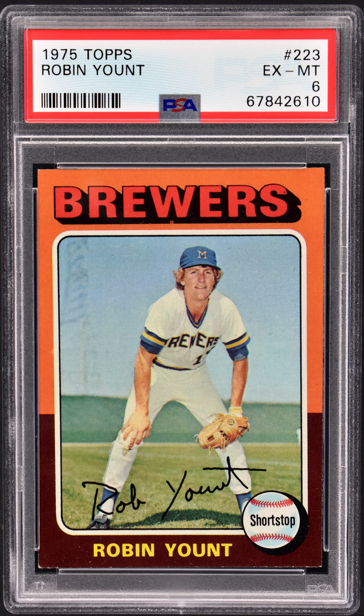 Lot Detail - 1975 Topps #223 Robin Yount Rookie Card – PSA EX-MT 6