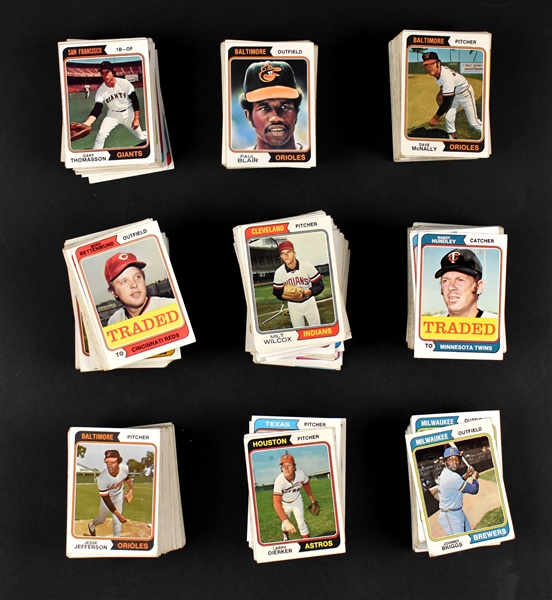 1974 and 1975 Topps Baseball Common Hoard of More Than 2,500 Cards!