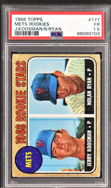 1968 Topps #177 Nolan Ryan Rookie Card – PSA FR 1.5 – A Remarkably Well-Centered Example