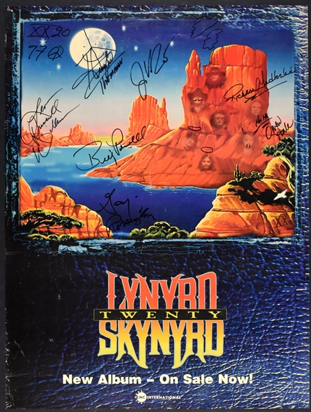 1997 Lynyrd Skynyrd Complete Band Signed Poster (BAS) Plus Five “Working Crew” Backstage Passes and Eight Guitar Picks from the Stage!
