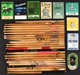1990s Rock Band Stage-Used Drumstick Collection of 16 Different Incl. Drummers from Smashing Pumpkins, Hootie & The Blowfish, Korn, Nine Inch Nails and Others!