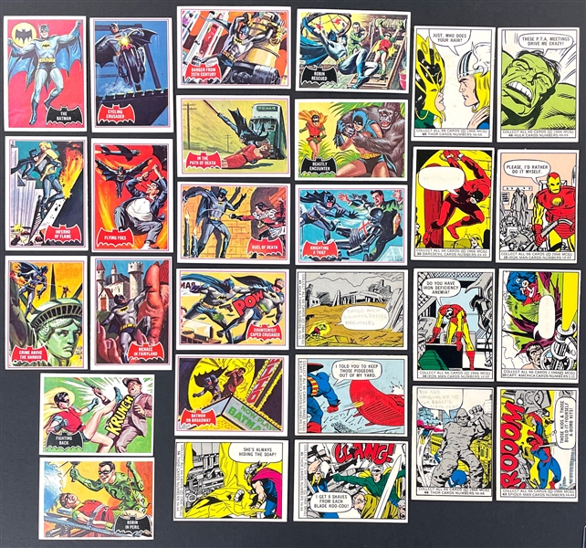 1960s Topps Non-Sport Collection Incl. 1966 Topps Batman-Black Bat (7-Incl. #1), 1966 Topps Batman-Red Bat (22) and 1966 Donruss Marvel Super Heroes (12)