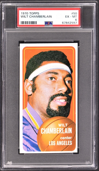 1970 Topps Basketball #50 Wilt Chamberlain – PSA EX-MT 6