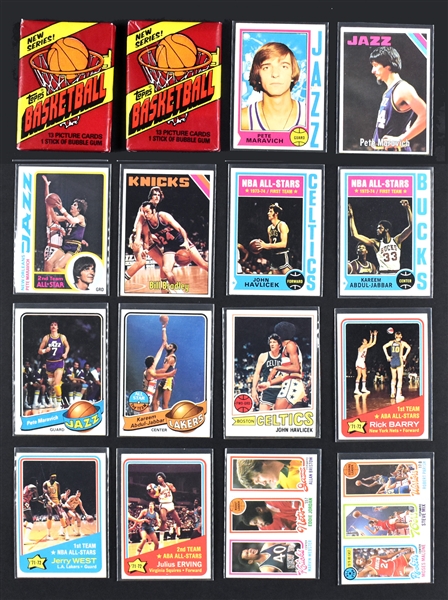 1970s-80s Topps Basketball Shoebox Collection (209) Plus 1981 Topps Unopened Packs (2)