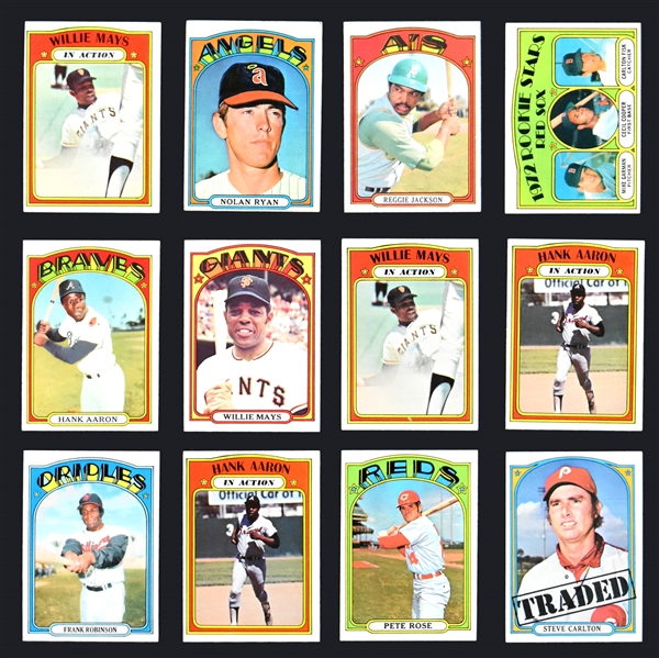 1972 Topps Baseball Partial Set (520/787) Plus Duplicates (19)