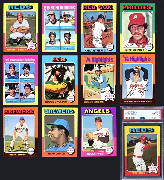 1975 Topps Baseball Complete Set (660) Including #320 Rose PSA NM-MT 8