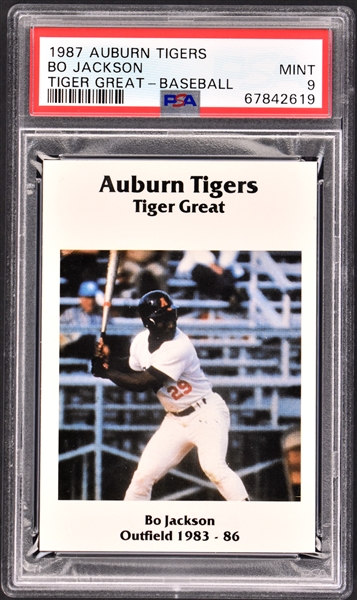 1987 "McDag" Auburn Tigers Baseball Bo Jackson – PSA MINT 9