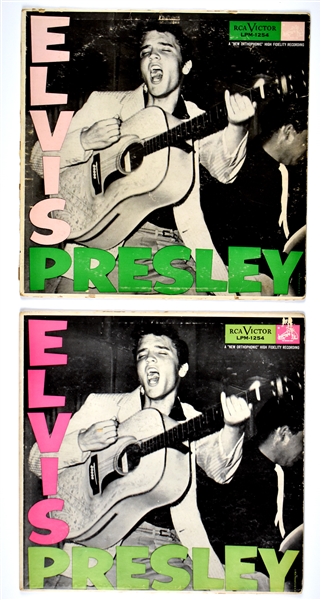 Light Pink and Dark Pink Cover Variations of 1956 <em>Elvis Presley</em> Debut LP (LPM-1254) (2)