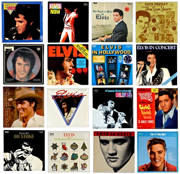 Group of Sixteen Elvis Presley LPs