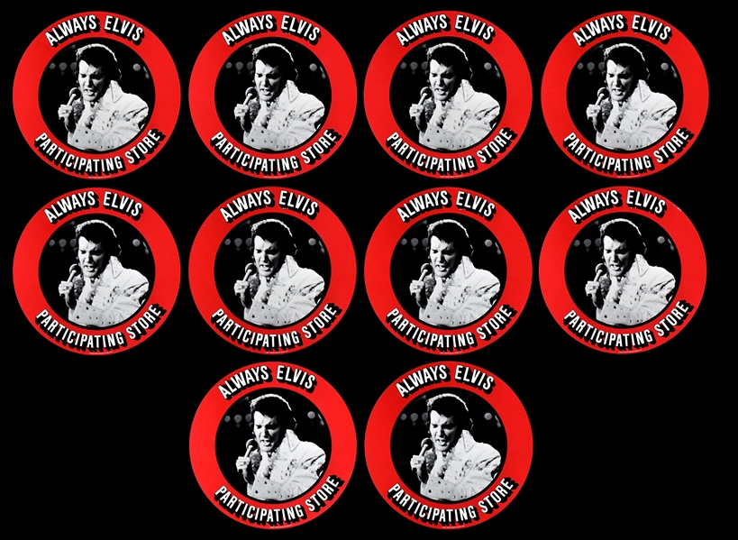 1978 “Always Elvis” ROUND RCA Record Store Promotional Signs Group of 10