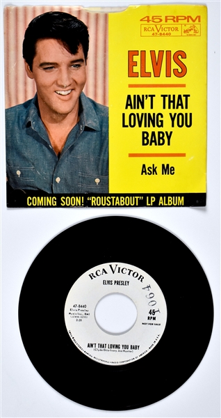 1964 Elvis Presley RCA Victor “Not For Sale” 45 RPM Single (47-8440) “Aint That Loving You Baby” with Picture Sleeve