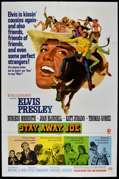 1968 <em>Stay Away, Joe</em> One Sheet Movie Poster – Starring Elvis Presley