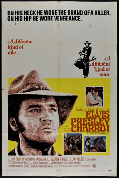 1969 <em>Charro!</em> One Sheet Movie Poster – Starring Elvis Presley