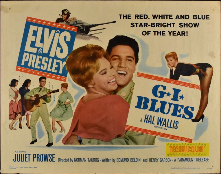 1960 <em>G.I. Blues</em> Half Sheet Movie Poster – Starring Elvis Presley