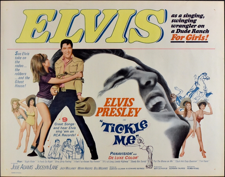 1965 <em>Tickle Me</em> Half Sheet Movie Poster – Starring Elvis Presley