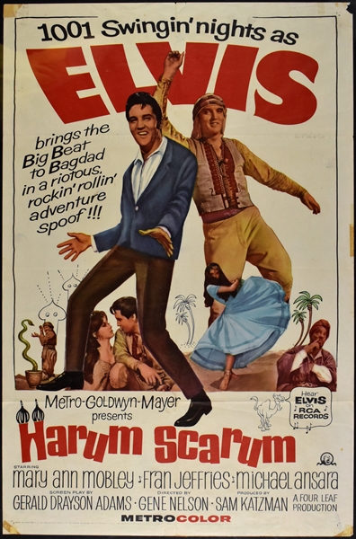 1965 <em>Harum Scarum</em> One Sheet Movie Poster – Starring Elvis Presley