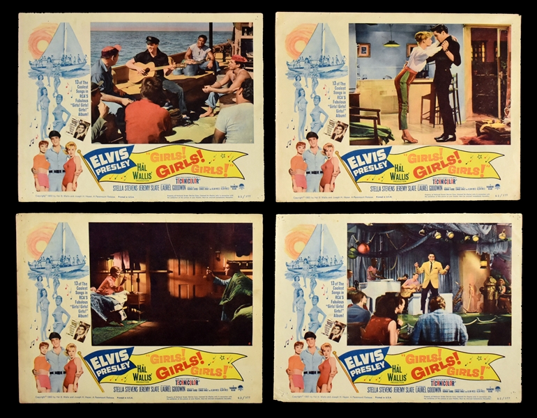 1962 <em>Girls! Girls! Girls!</em> Complete Set of 8 Lobby Cards – Starring Elvis Presley