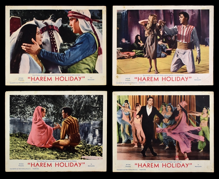 1965 <em>Harem Holiday</em> Complete Set of 8 Lobby Cards (<em>Harem Scarum</em> International Style) – Starring Elvis Presley