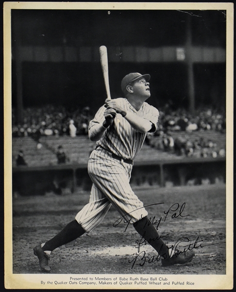 1934 Quaker Oats “Babe Ruth Baseball Club” Promo Photo