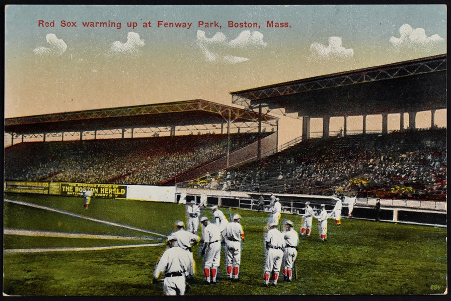 1915 Boston “Red Sox Warming up at Fenway Park, Boston, Mass” with Babe Ruth – Unused