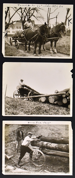 1923 Babe Ruth Original News Service Photos (3) - “Babe on his farm, 1923” Off-Season Training